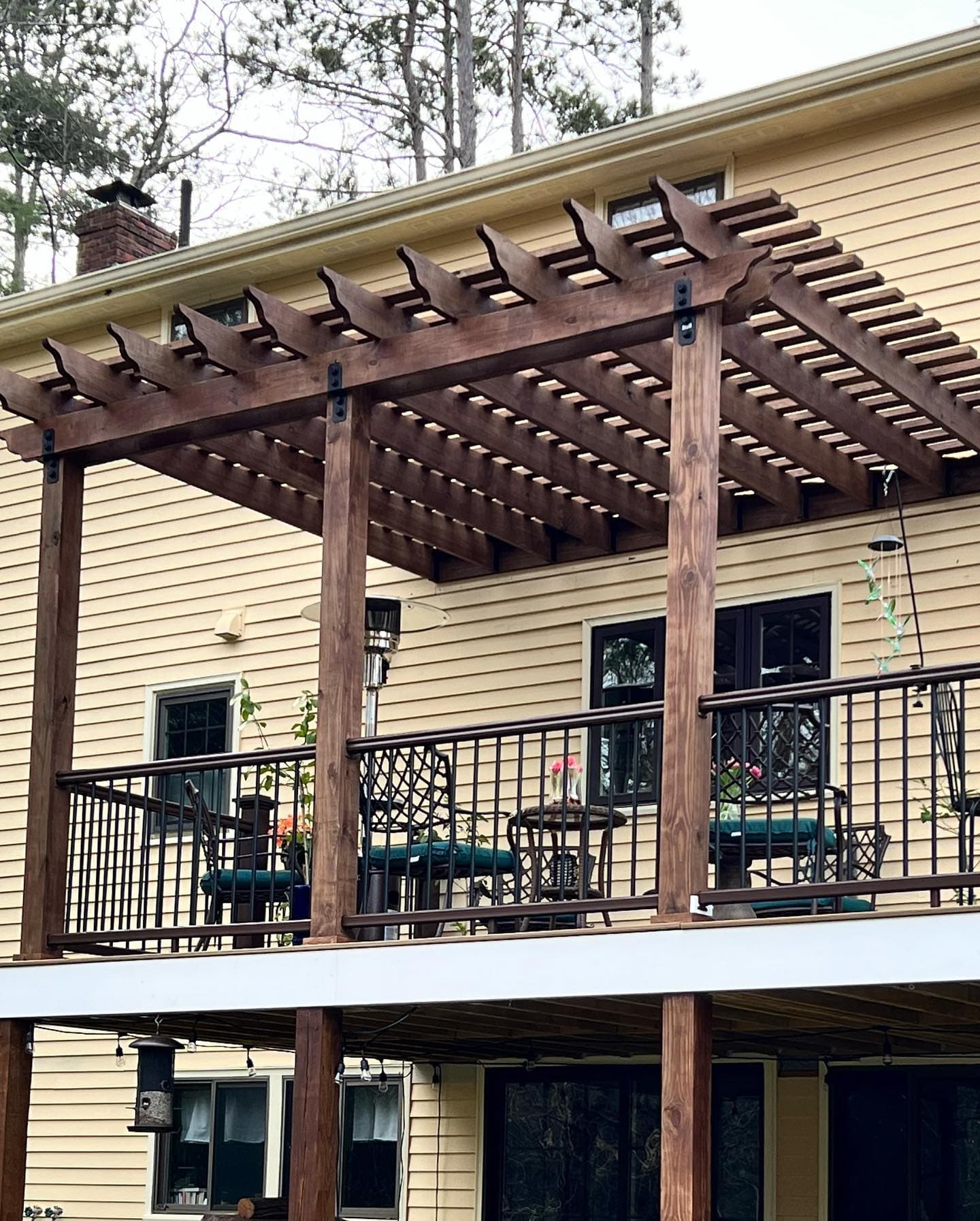 Pergola over a deck