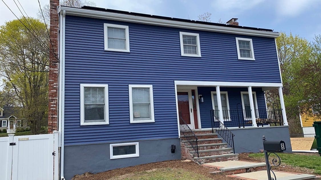 Navy siding on a colonial